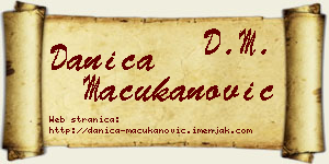 Danica Mačukanović vizit kartica